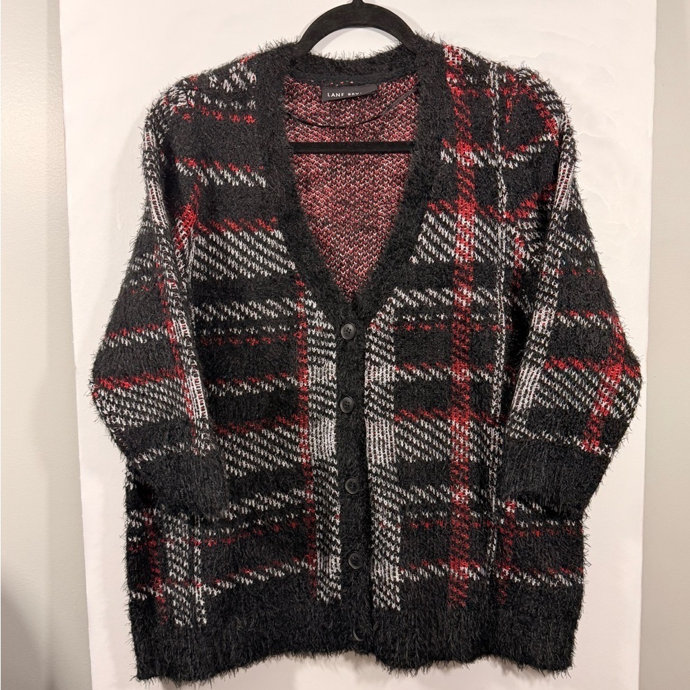 Lane Bryant Size 10/12 Black and Red Knit Sweater
